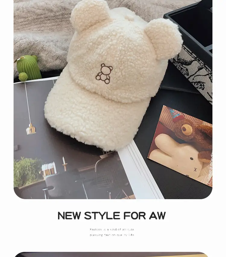Japanese-Style Bear Cap for Women Warm Duckbill Cap — feature 13