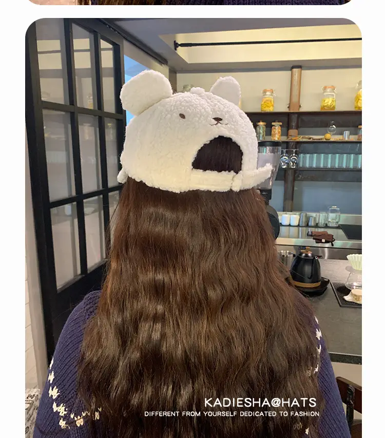 Japanese-Style Bear Cap for Women Warm Duckbill Cap — feature 15