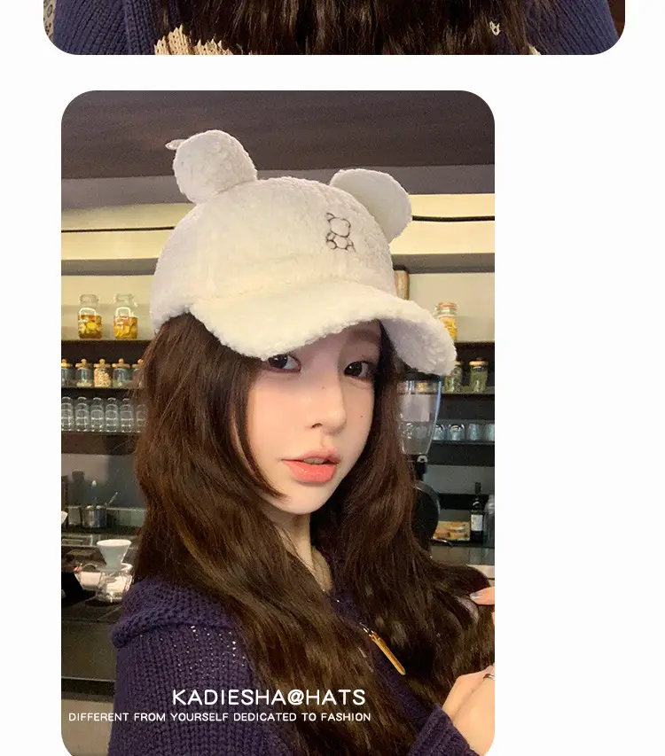Japanese-Style Bear Cap for Women Warm Duckbill Cap — feature 16