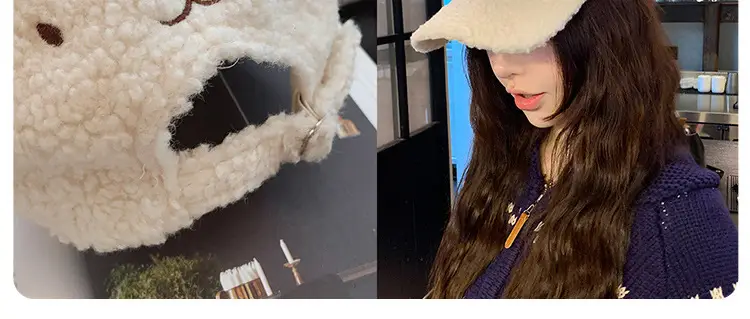 Japanese-Style Bear Cap for Women Warm Duckbill Cap — feature 8