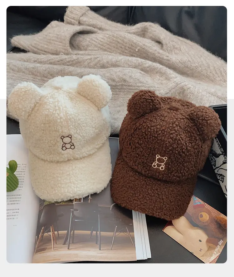Japanese-Style Bear Cap for Women Warm Duckbill Cap — feature 9
