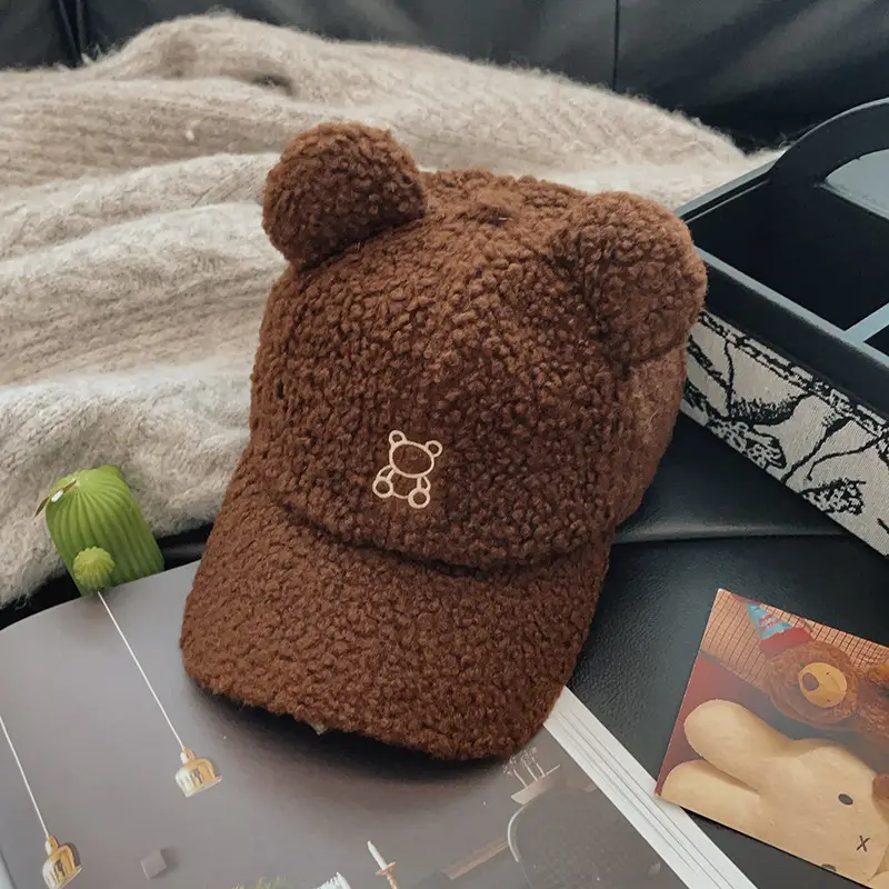 Japanese-Style Bear Cap for Women Warm Duckbill Cap