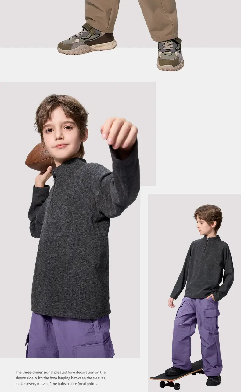 Children's Light Blue Long Sleeve T-Shirt for Boys — feature 21