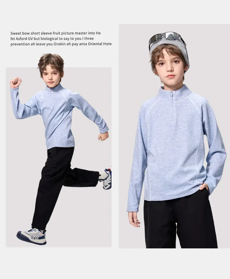 Children's Light Blue Long Sleeve T-Shirt for Boys — feature 27