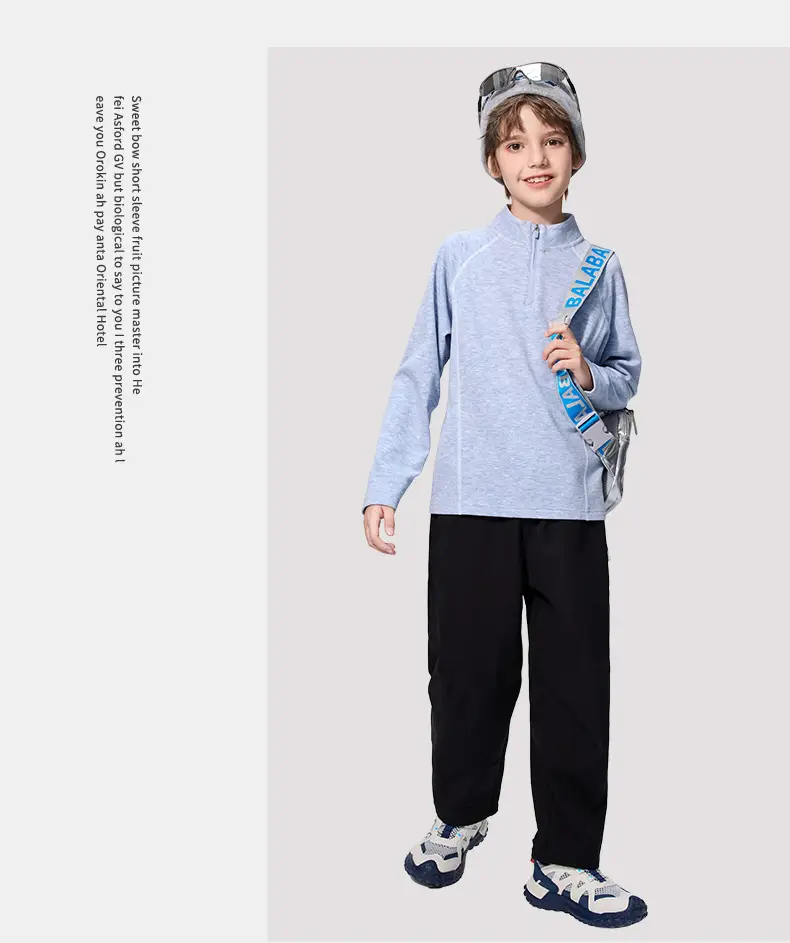 Children's Light Blue Long Sleeve T-Shirt for Boys — feature 29