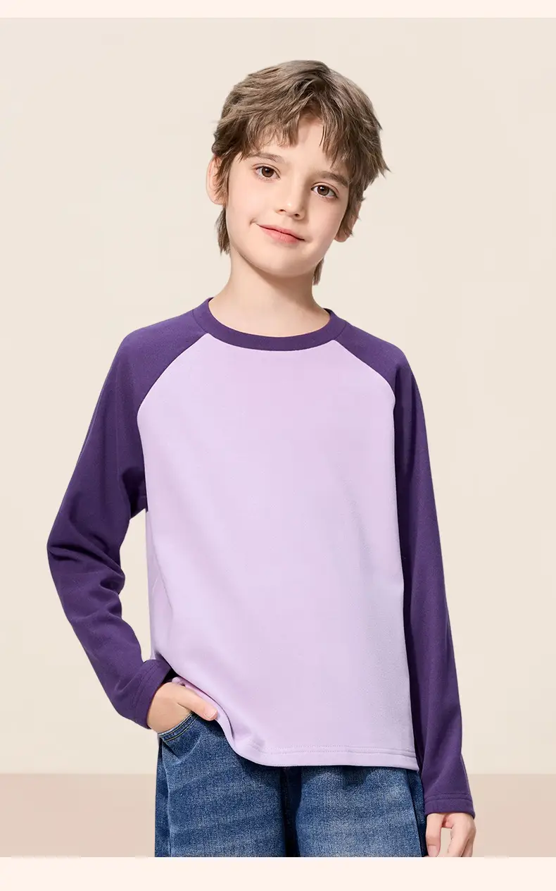 Boys Thermal Long Sleeve T-Shirt Cream Navy 7A — feature 21