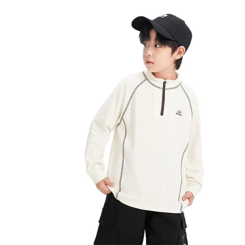 Kids Velvet Sweatshirt with Collar & Cap