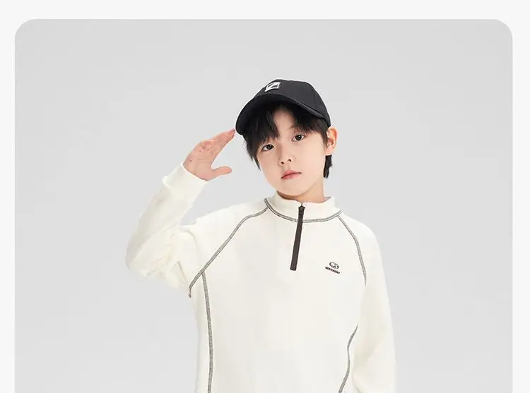 Kids Velvet Sweatshirt with Collar & Cap — feature 23