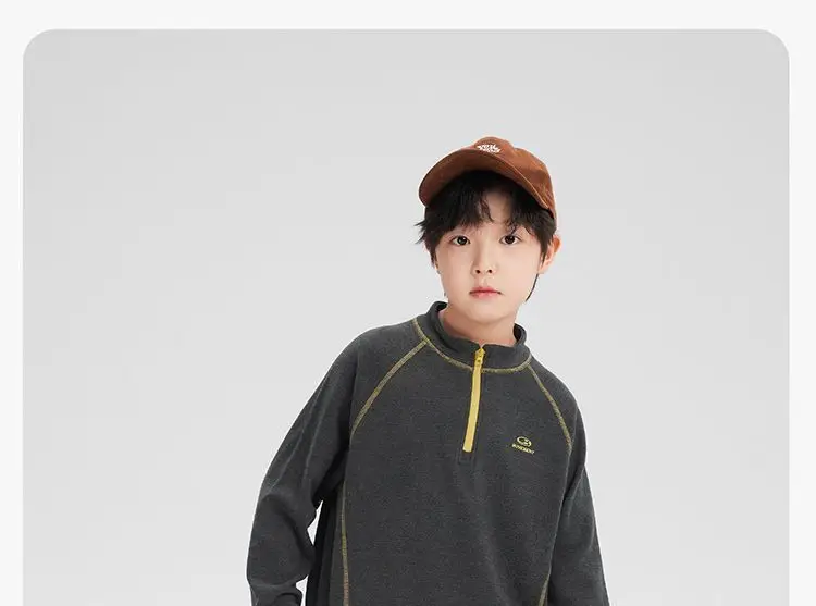 Kids Velvet Sweatshirt with Collar & Cap — feature 33