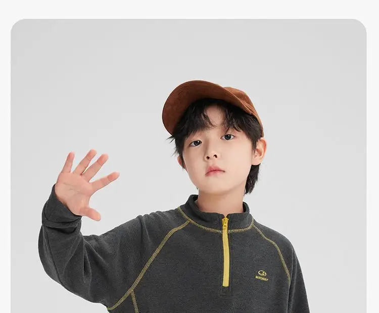 Kids Velvet Sweatshirt with Collar & Cap — feature 41