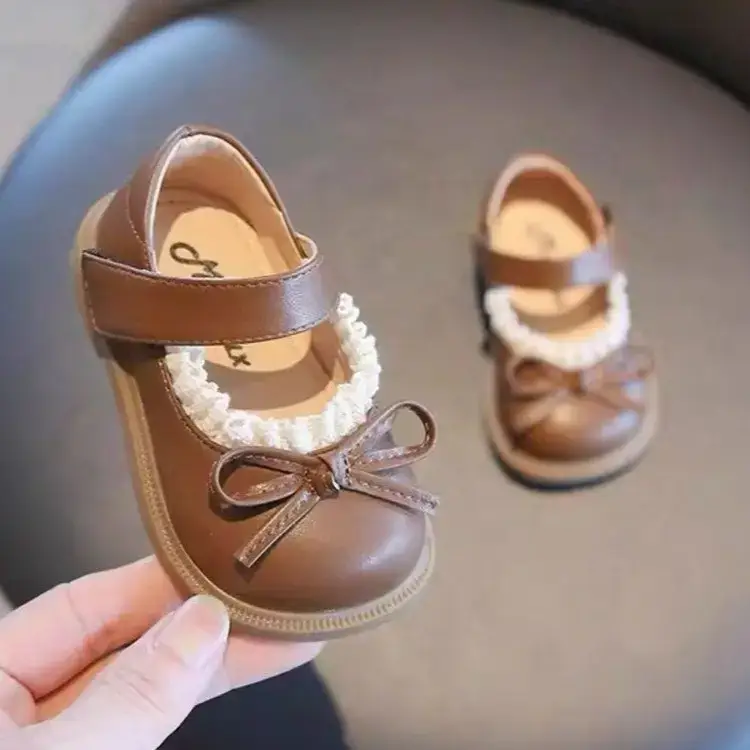 White Pearl Bow Baby Toddler Shoes 2025