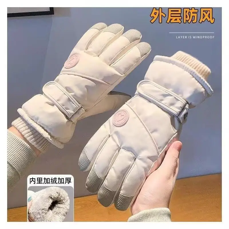 Winter Warm Gloves Thickened Warm Unisex Outdoor Waterproof Cycling Skiing Cycling Touch Screen Windproof Gloves — feature 1
