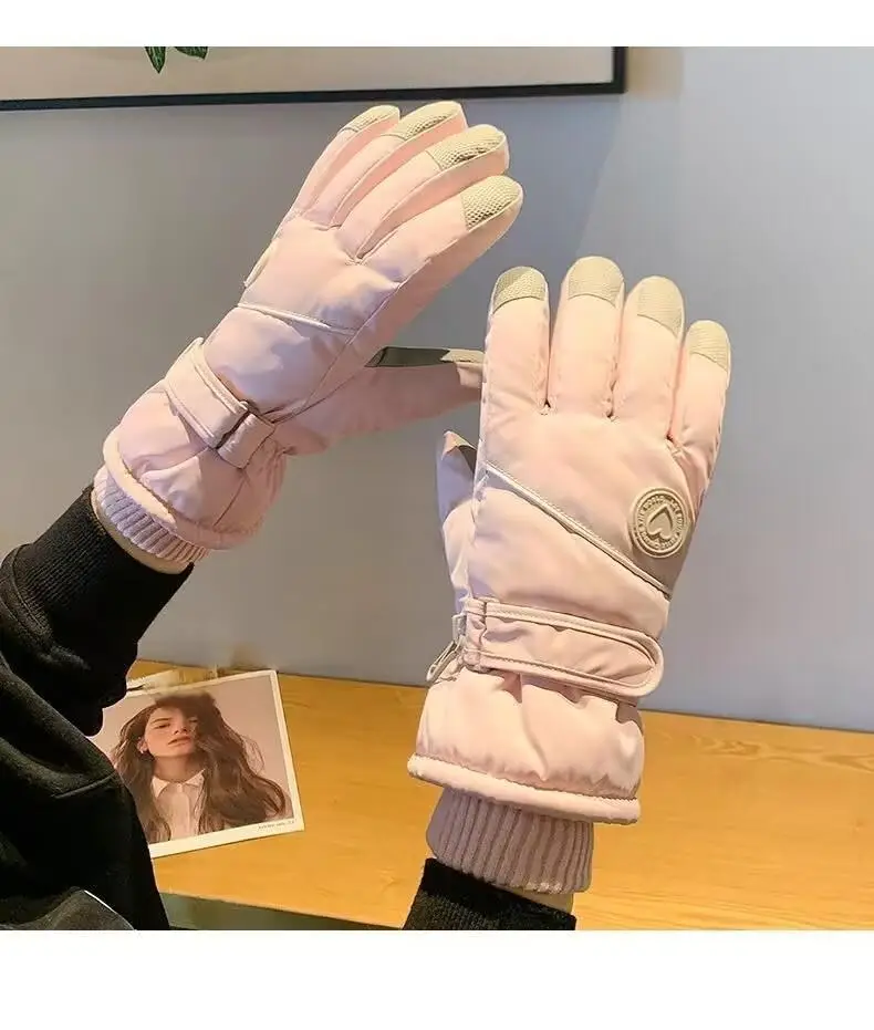 Winter Warm Gloves Thickened Warm Unisex Outdoor Waterproof Cycling Skiing Cycling Touch Screen Windproof Gloves — feature 9