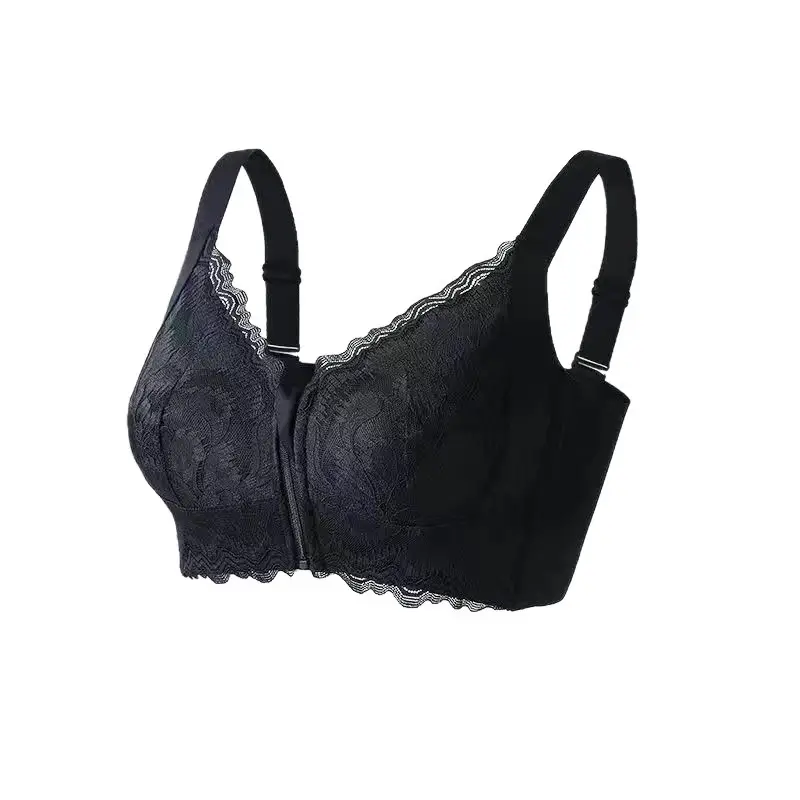Front Zipper Large Size Underwear Anti-Sagging Women's Big Breasts Slimming Push-Up Breast Reduction Beautiful Back Adjustable Bra