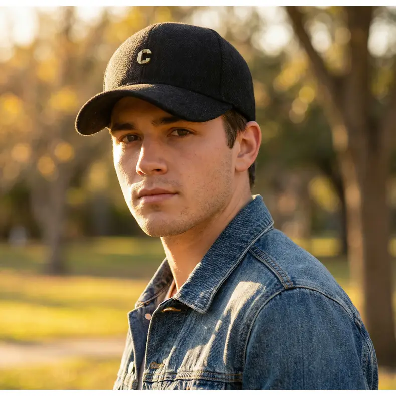 Men Winter Cap Black Metal Brushed Wool Unisex — feature 14