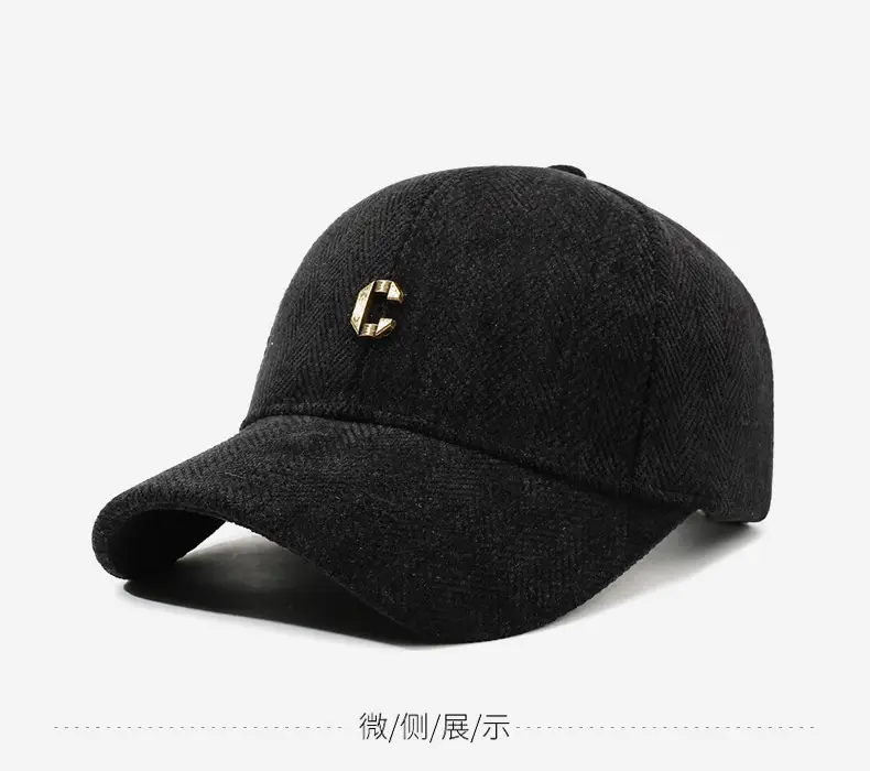 Men Winter Cap Black Metal Brushed Wool Unisex — feature 9