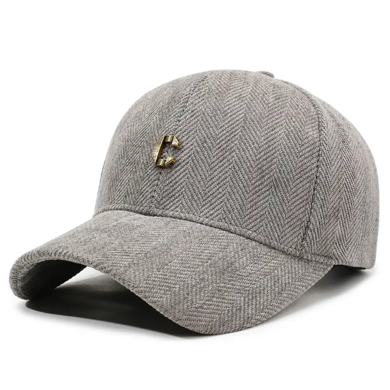 Men Winter Cap Black Metal Brushed Wool Unisex