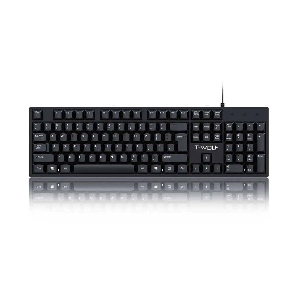 T-Wolf Thunder Wolf T15 Keyboard Wired Office Business Notebook Desktop Universal USB Keyboard Factory Wholesale
