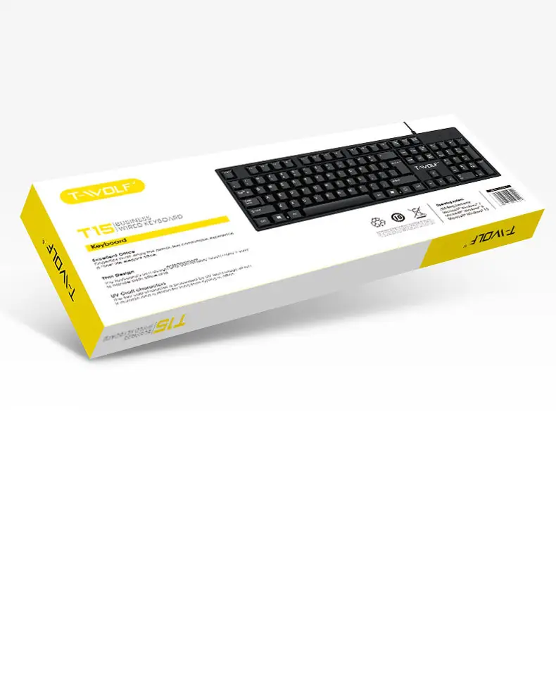 T-Wolf Thunder Wolf T15 Keyboard Wired Office Business Notebook Desktop Universal USB Keyboard Factory Wholesale — feature 19