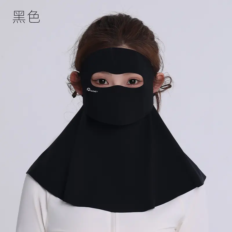 Mask Women's Vinyl Brim Forehead Neck Protector All-In-One Full Face Face Mask Upf1000+ Cycling Ice Silk Sunscreen Mask