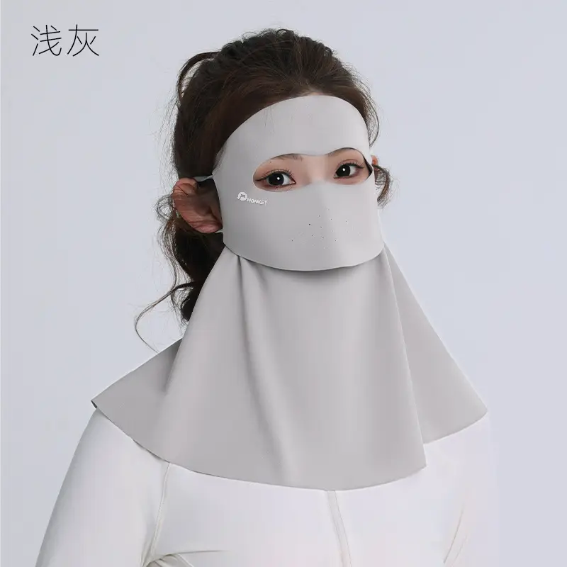 Mask Women's Vinyl Brim Forehead Neck Protector All-In-One Full Face Face Mask Upf1000+ Cycling Ice Silk Sunscreen Mask