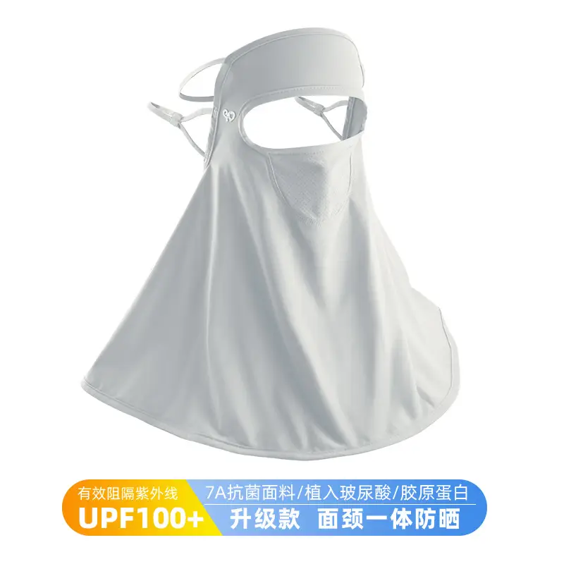 Mask Women's Vinyl Brim Forehead Neck Protector All-In-One Full Face Face Mask Upf1000+ Cycling Ice Silk Sunscreen Mask