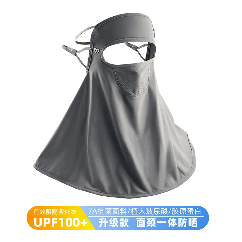 Mask Women's Vinyl Brim Forehead Neck Protector All-In-One Full Face Face Mask Upf1000+ Cycling Ice Silk Sunscreen Mask