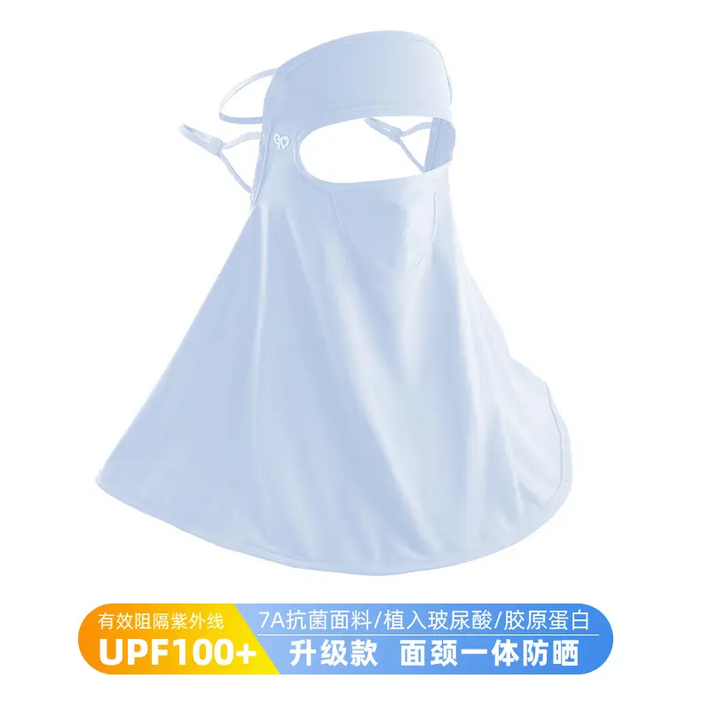 Mask Women's Vinyl Brim Forehead Neck Protector All-In-One Full Face Face Mask Upf1000+ Cycling Ice Silk Sunscreen Mask