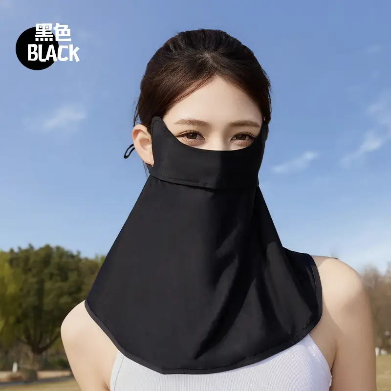 Mask Women's Vinyl Brim Forehead Neck Protector All-In-One Full Face Face Mask Upf1000+ Cycling Ice Silk Sunscreen Mask
