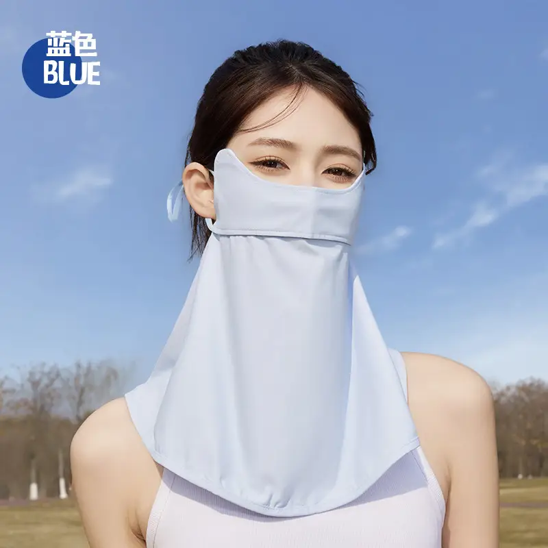 Mask Women's Vinyl Brim Forehead Neck Protector All-In-One Full Face Face Mask Upf1000+ Cycling Ice Silk Sunscreen Mask