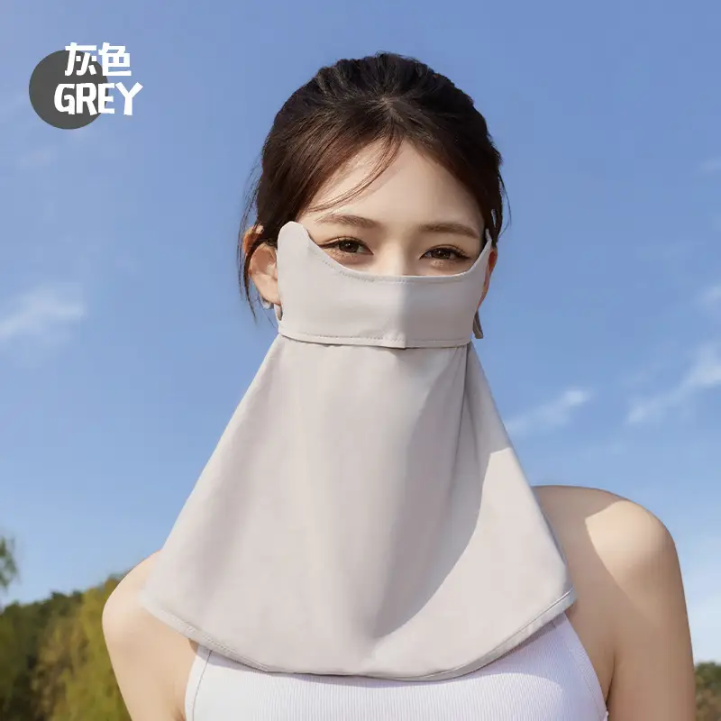 Mask Women's Vinyl Brim Forehead Neck Protector All-In-One Full Face Face Mask Upf1000+ Cycling Ice Silk Sunscreen Mask