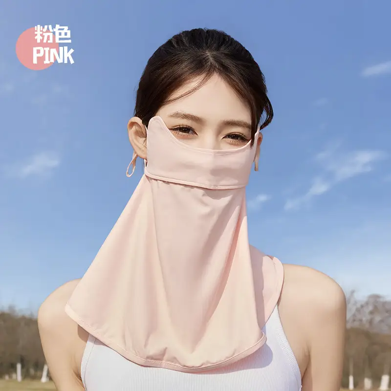 Mask Women's Vinyl Brim Forehead Neck Protector All-In-One Full Face Face Mask Upf1000+ Cycling Ice Silk Sunscreen Mask