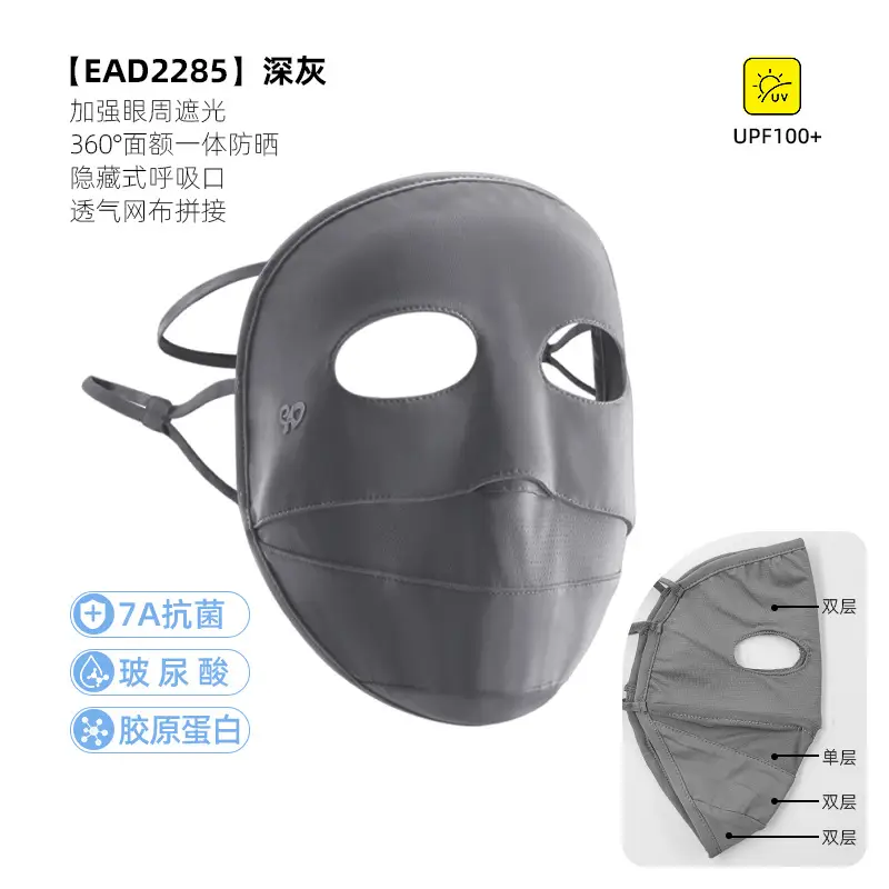 Mask Women's Vinyl Brim Forehead Neck Protector All-In-One Full Face Face Mask Upf1000+ Cycling Ice Silk Sunscreen Mask