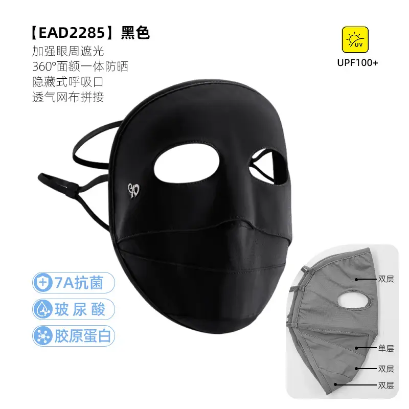 Mask Women's Vinyl Brim Forehead Neck Protector All-In-One Full Face Face Mask Upf1000+ Cycling Ice Silk Sunscreen Mask