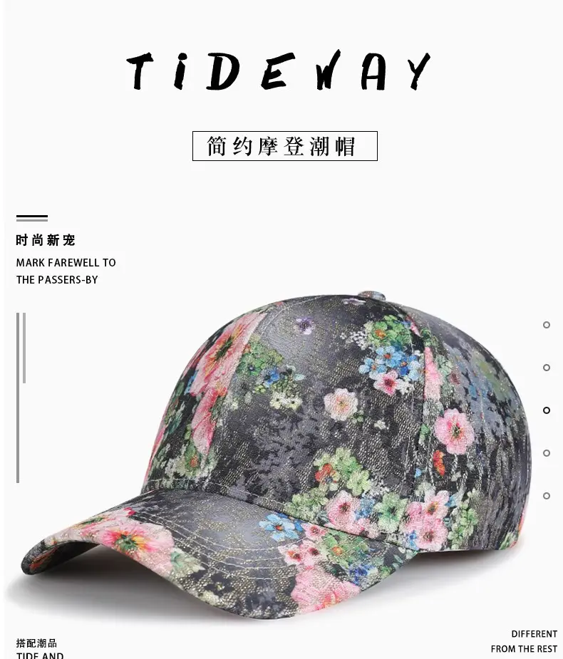 Women Floral Print Baseball Cap Korean Style — feature 1
