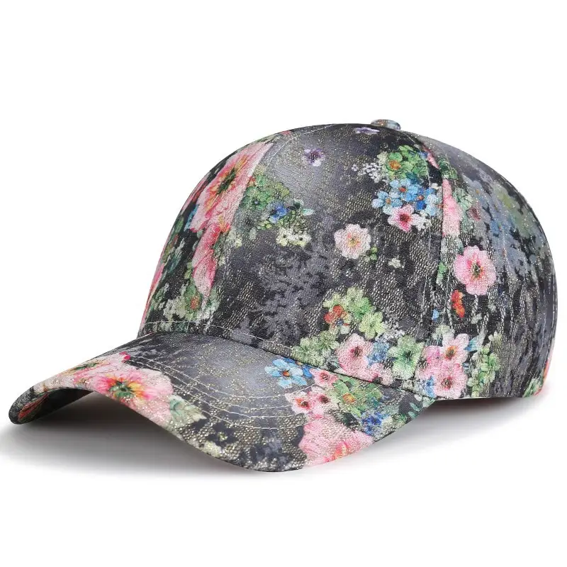 Women Floral Print Baseball Cap Korean Style - Image 3