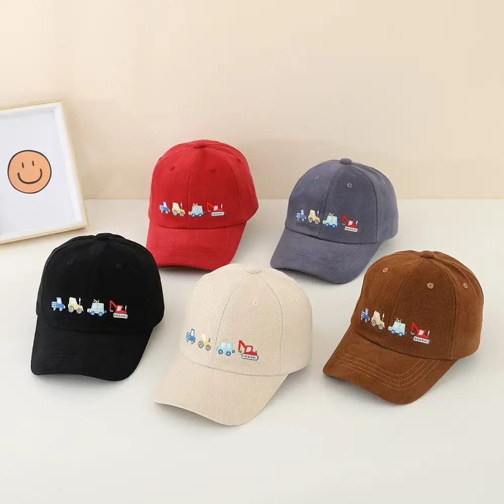 Cross-Border Cartoon Embroidered Black Cap for Kids — feature 2