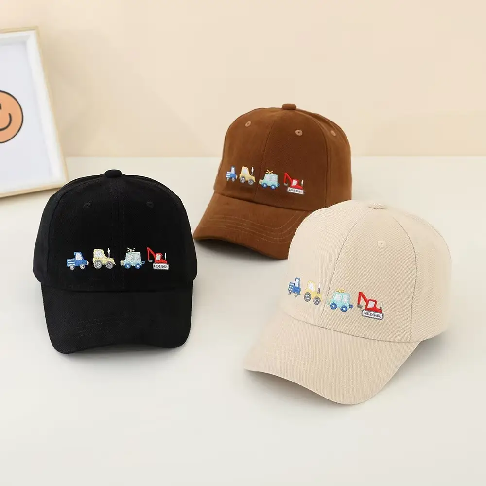 Cross-Border Cartoon Embroidered Black Cap for Kids — feature 4
