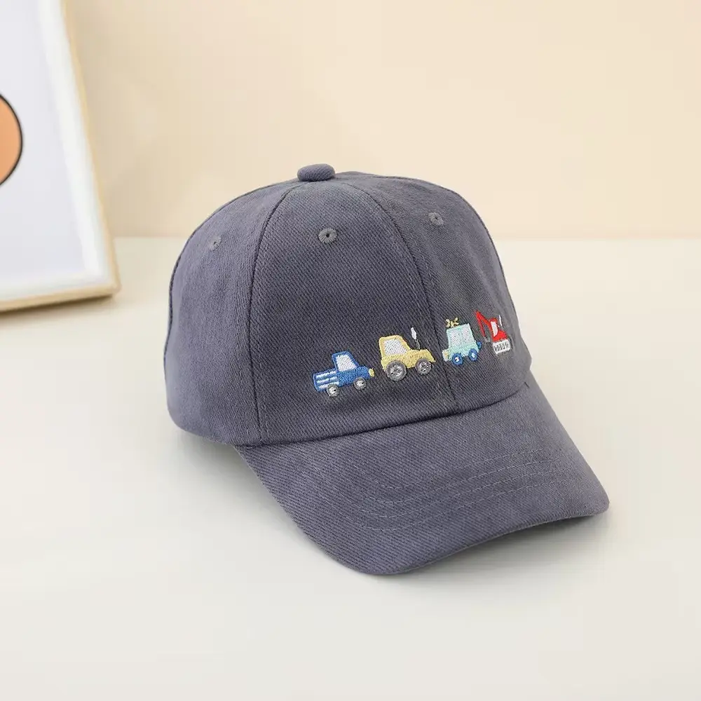 Cross-Border Cartoon Embroidered Black Cap for Kids - Image 3