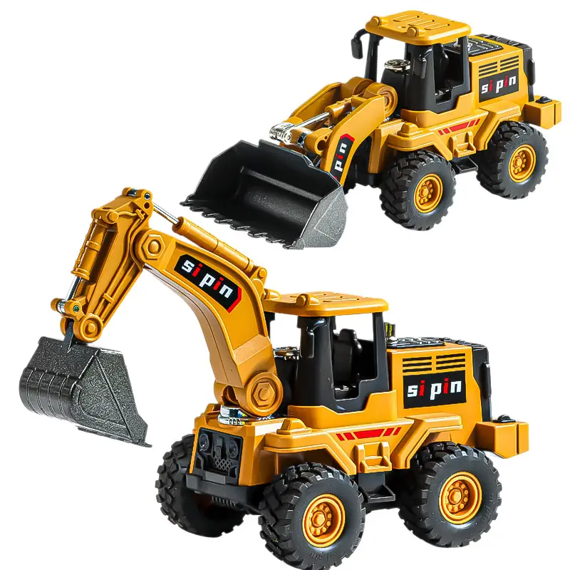 Cross-Border Alloy Children's Toys Engineering Vehicle Forklift Excavator Inertia Baby Bulldozer Model Boy Toy