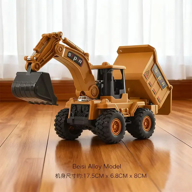 Cross-Border Alloy Children's Toys Engineering Vehicle Forklift Excavator Inertia Baby Bulldozer Model Boy Toy