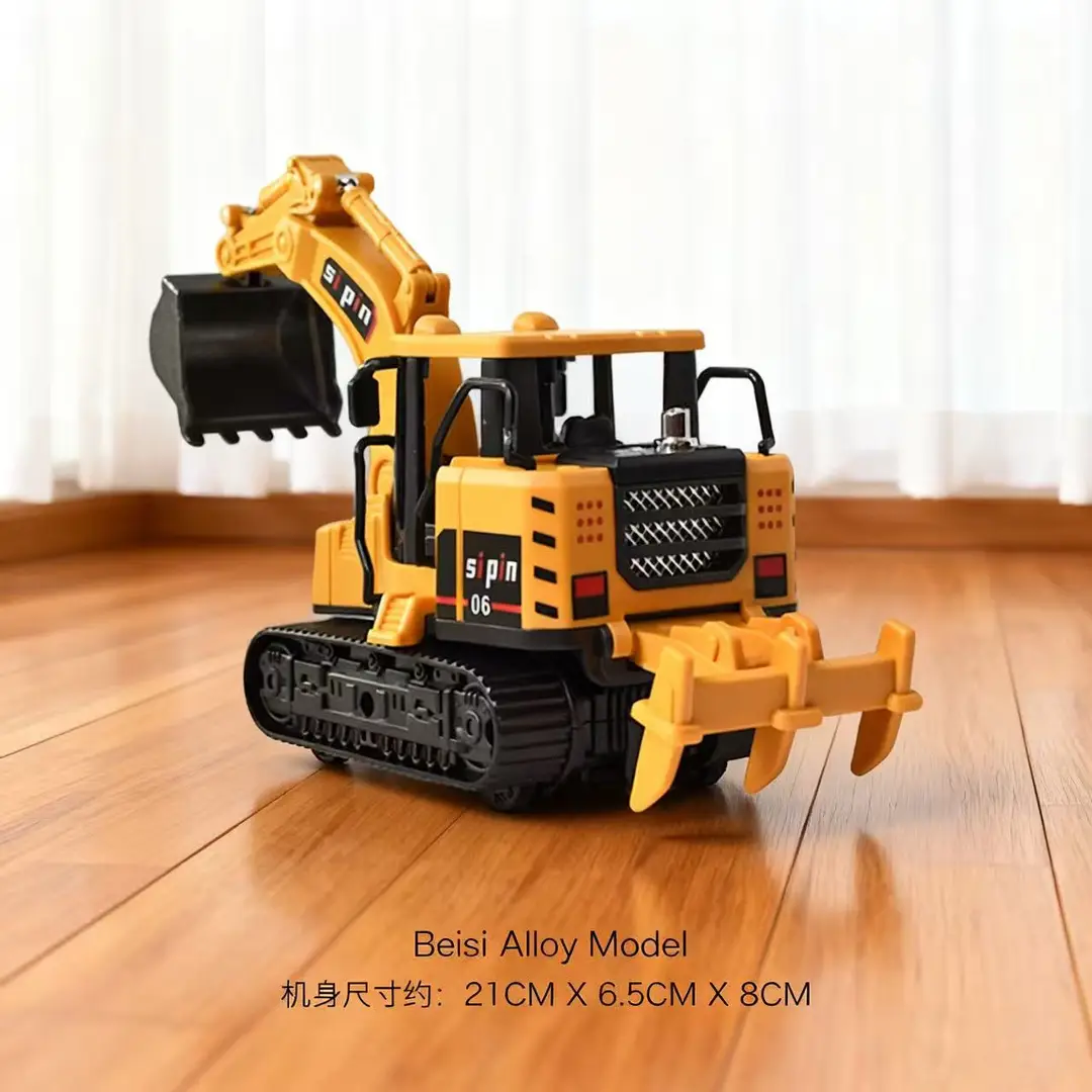 Cross-Border Alloy Children's Toys Engineering Vehicle Forklift Excavator Inertia Baby Bulldozer Model Boy Toy