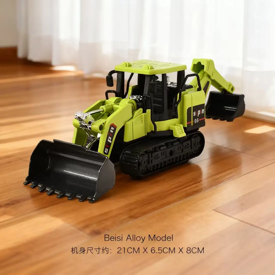 Cross-Border Alloy Children's Toys Engineering Vehicle Forklift Excavator Inertia Baby Bulldozer Model Boy Toy