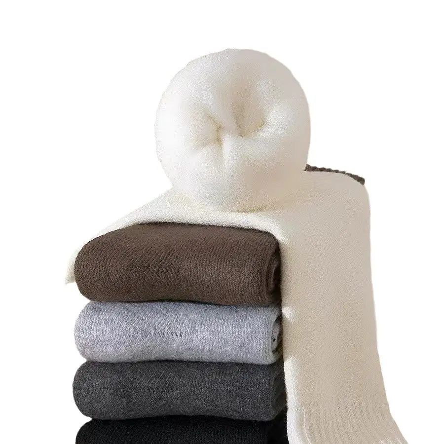 Ultra-Thick Wool Socks for Men in Autumn and Winter, Thickeneded and Velvet Long Cashmere Warm and Cold-Resistant Cotton Socks, High Winter Socks
