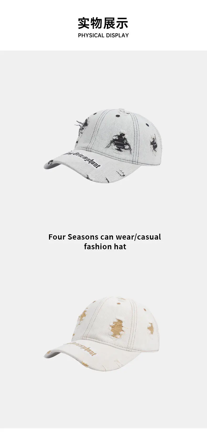 Light Gray Peaked Cap for Women with American Flag Design — feature 10