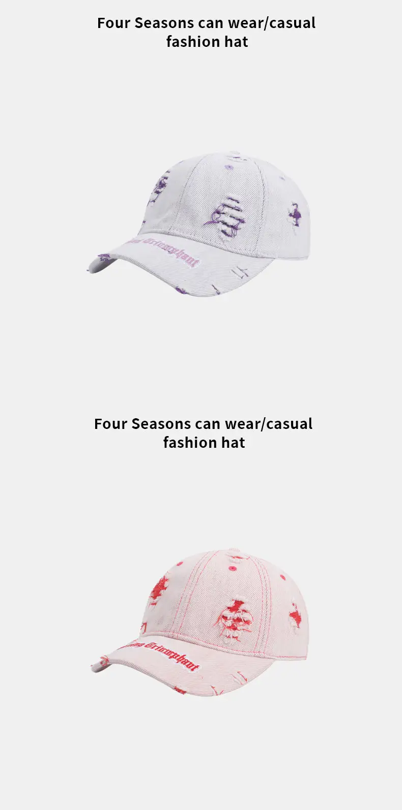 Light Gray Peaked Cap for Women with American Flag Design — feature 11