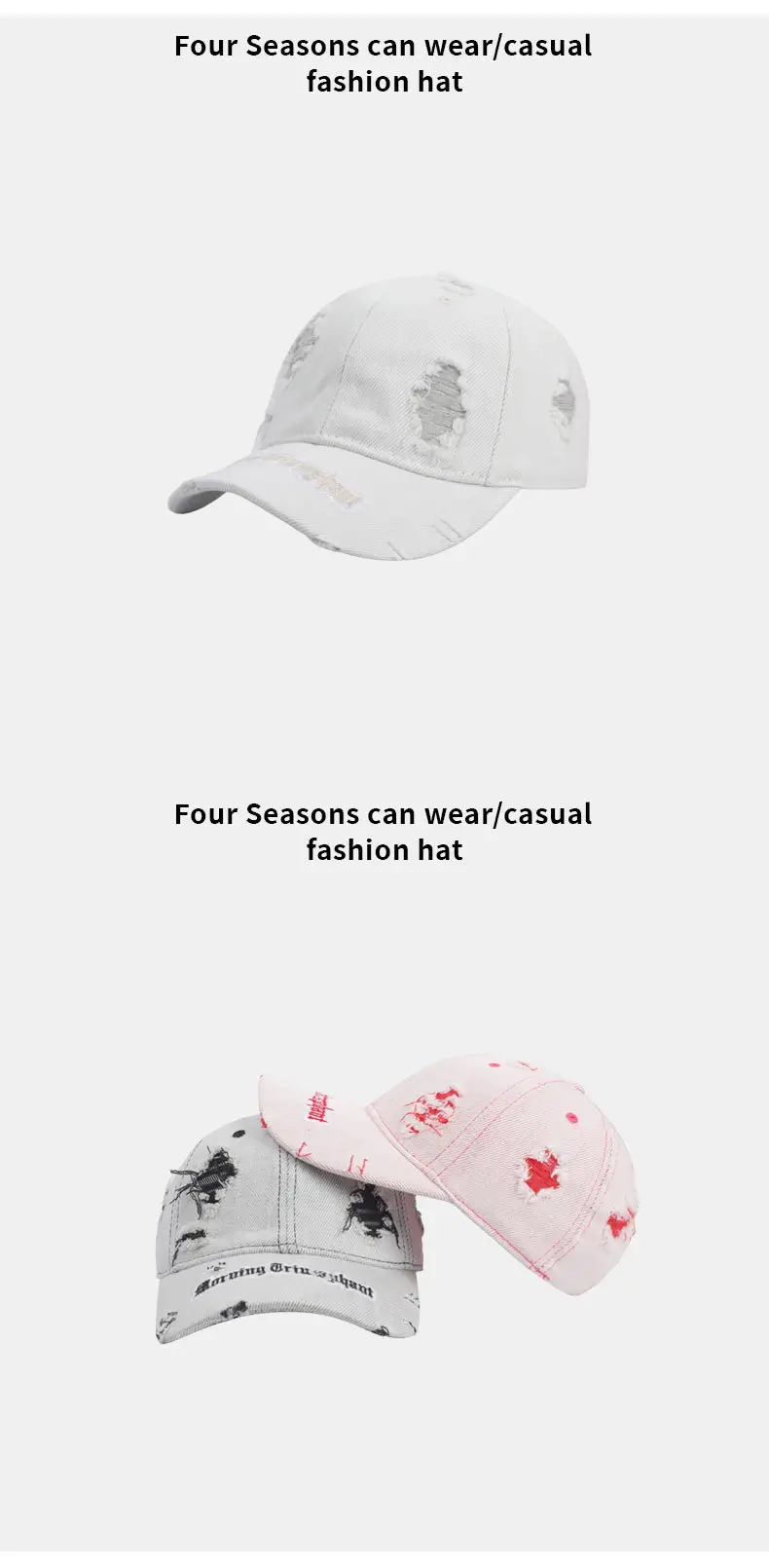 Light Gray Peaked Cap for Women with American Flag Design — feature 12