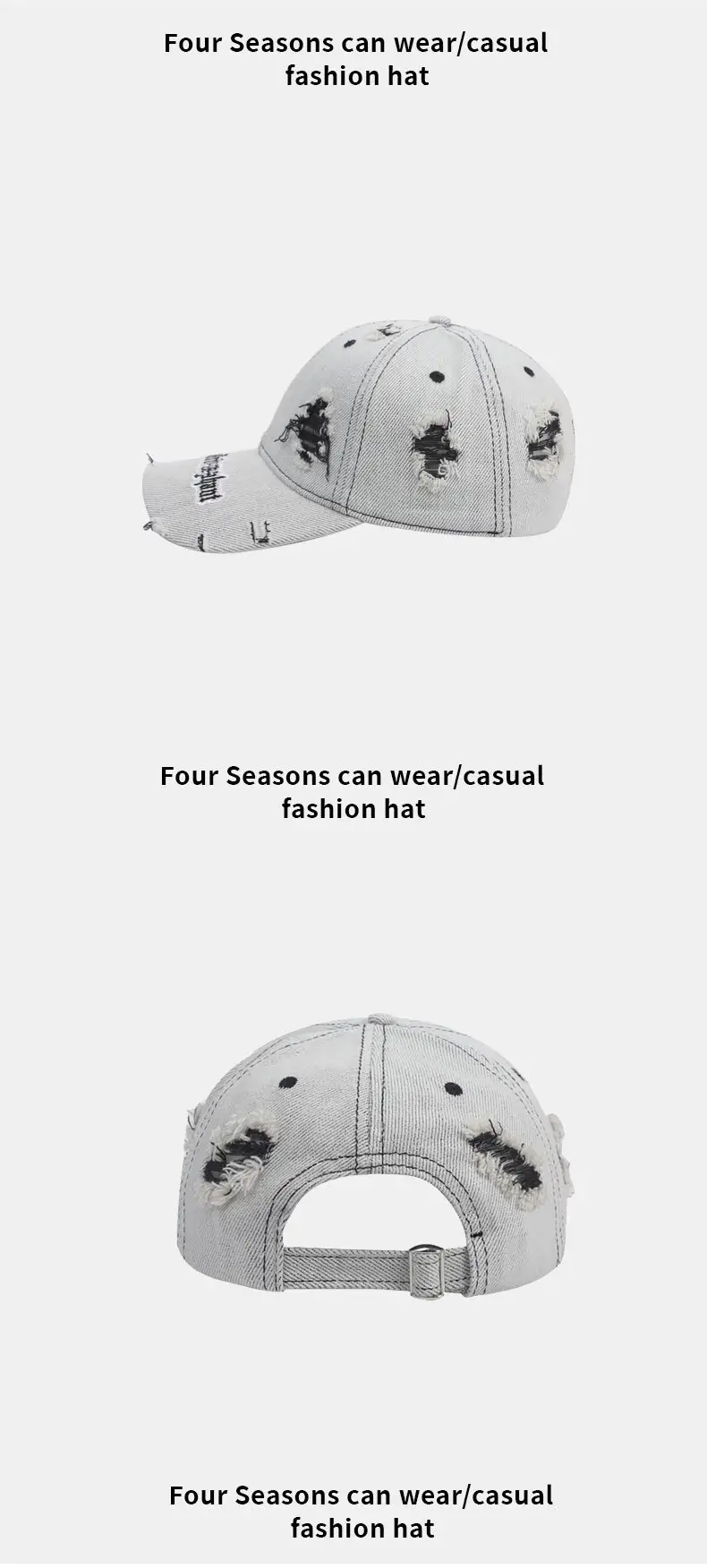 Light Gray Peaked Cap for Women with American Flag Design — feature 13