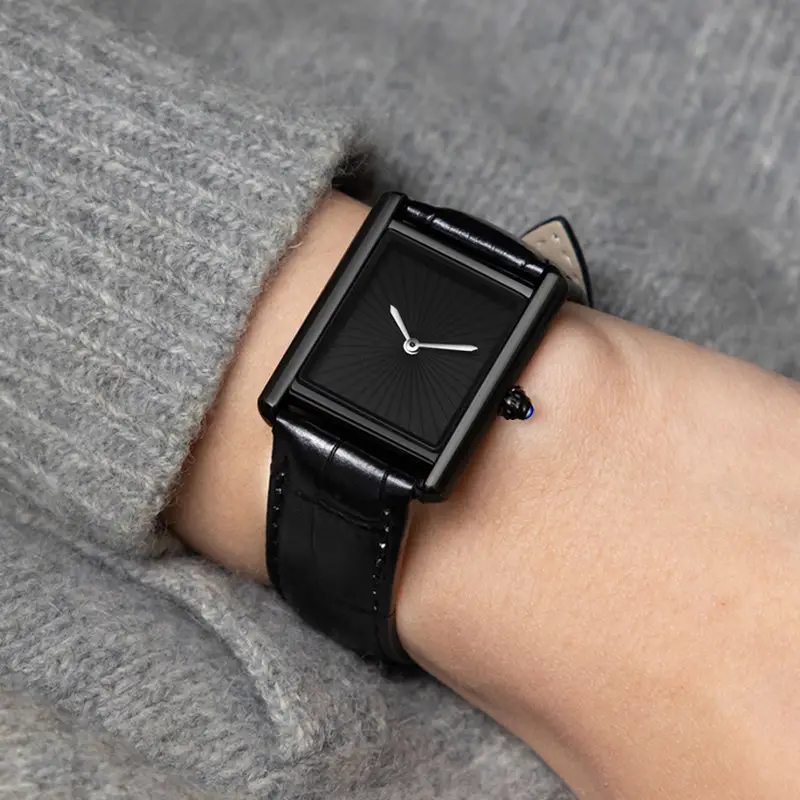 Foreign Trade New Product Men's Casual Watch Classic Simple Square Two-Pin Quartz Watch Belt Waterproof Men's Watch Wholesale