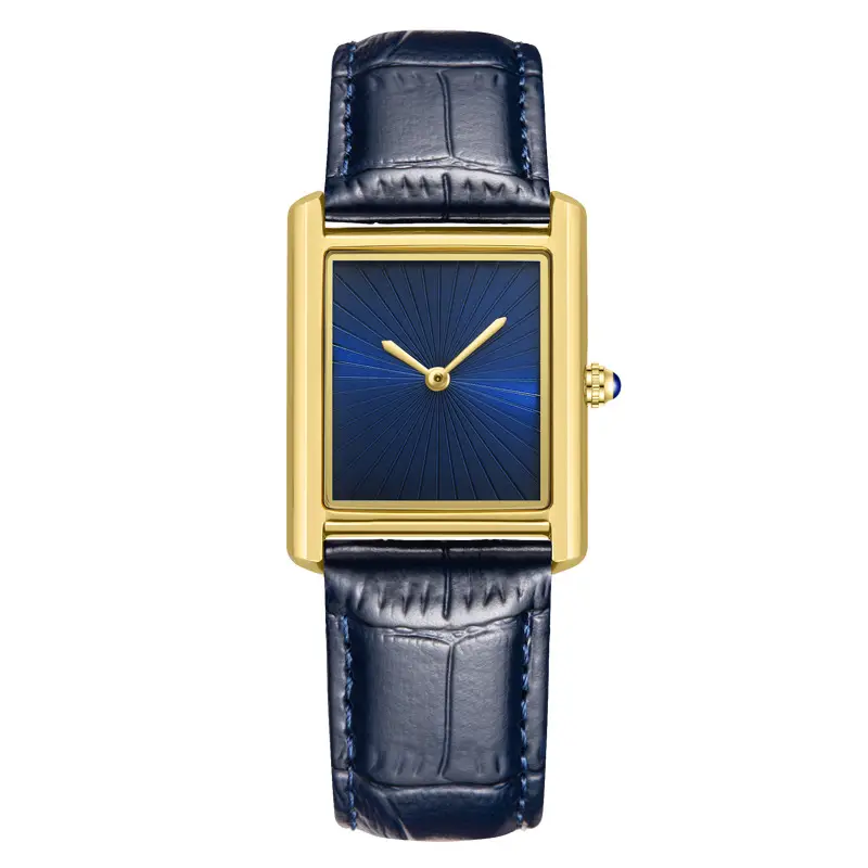 Foreign Trade New Product Men's Casual Watch Classic Simple Square Two-Pin Quartz Watch Belt Waterproof Men's Watch Wholesale